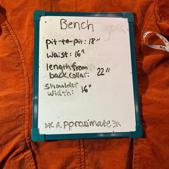 Bench Orange Corduroy Blazer M Slim Fit Preppy Workwear Retro Academic eclectic - Picture 9 of 9